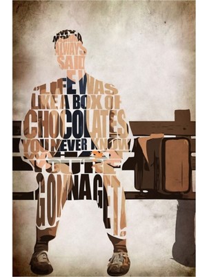 Jeronkarji Forrest Gump Tablo Ahşap Poster Dekoratif