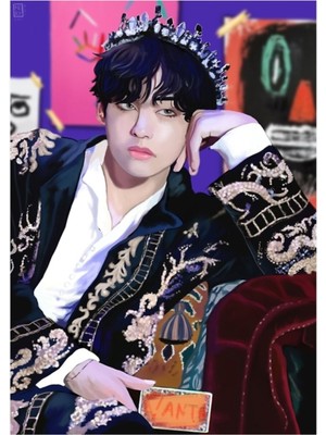 Jeronkarji Kim Taehyung Doğum Günü Tablo Ahşap Poster Dekoratif KOD2004