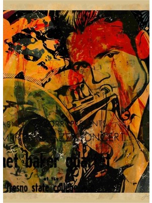 Jeronkarji Chet Baker Tablo Ahşap Poster Dekoratif Oynuyor