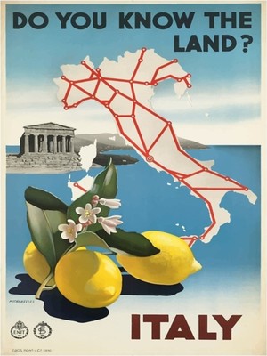 Jeronkarji Italya Haritası Seyahat Poster Tablo Ahşap Poster Dekoratif