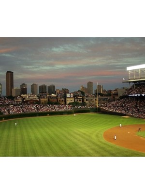 Jeronkarji Alacakaranlıkta Wrigley Field Tablo Ahşap Poster Dekoratif