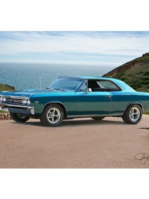 Jeronkarji 1967 Chevelle Super Sport SS396 Tablo Ahşap Poster Dekoratif