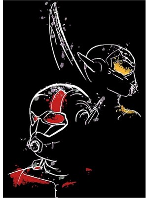 Jeronkarji Karınca Adam ve Yaban Arısı Sıçrayan Ahşap Poster Dekoratif