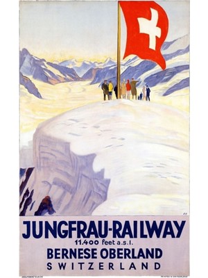 Jeronkarji Isviçre Jungfrau Demiryolu Poster Tablo Ahşap Poster Dekoratif