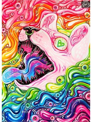 Jeronkarji Glitterkitty - Akrilik Tablo Tablo Ahşap Poster Dekoratif