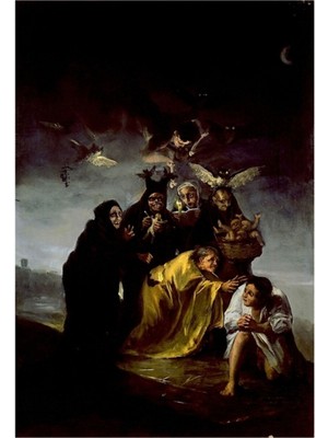 Jeronkarji Cadı Büyüsü - Francısco Goya Tablo Ahşap Poster Dekoratif