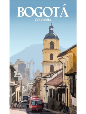 Jeronkarji Bogota Kolombiya Seyahat Poster Tablo Ahşap Poster Dekoratif