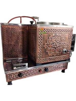 Safir Çay Kazanları 2 Demlikli Bakır Çay Ocağı 2 Gözlü Bakır Çay Kazanı Sadece Elektrikli Bakır Çay Semaveri Ets Sistemli