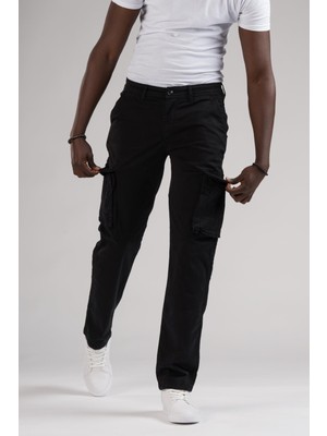 Fbı Jeans Mevsimlik Kanvas Kumaş Regular Fit Boru Paça Kargo Pantolon