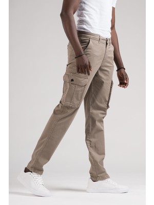 Fbı Jeans Mevsimlik Kanvas Kumaş Regular Fit Boru Paça Kargo Pantolon