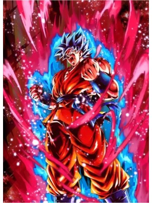 Jeronkarji Super Saiyan Blue Kaioken Goku Dbl Art Edit (Benim Tarafımdan) Tablo Ahşap Poster Dekoratif
