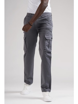 Fbı Jeans Mevsimlik Kanvas Kumaş Regular Fit Boru Paça Kargo Pantolon