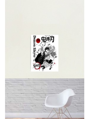 Jeronkarji Demon Slayer Anime Nezuko Tanjiro Harika Tasarım Hediye Tablo Ahşap Poster Dekoratif