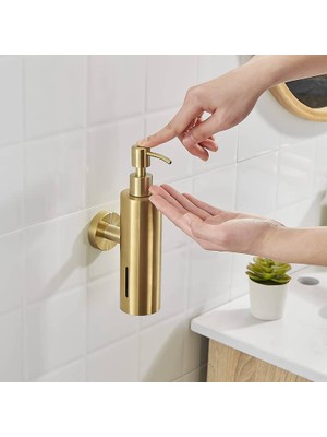 Duvara Monte Paslanmaz Çelik Sıvı Sabunluk Şampuanlık Banyo Tuvalet Rustik Gold  Dekoratif Eskitme