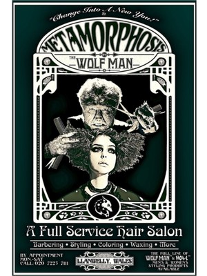 Jeronkarji Kurt Adam Tarafından Metamorfoz: Tam Hizmet Kuaför Salonu (Vintage) Tablo Ahşap Poster Dekoratif