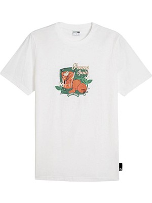 Puma Graphics Puma Spritz Tee Erkek Günlük Tişört 62541402 Beyaz