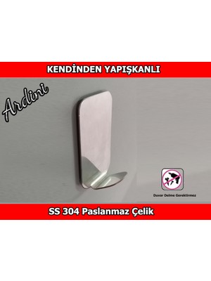 Ardini 4 Adet Kendinden Yapışkanlı Paslanmaz Çelik  Banyo & Mutfak Askısı