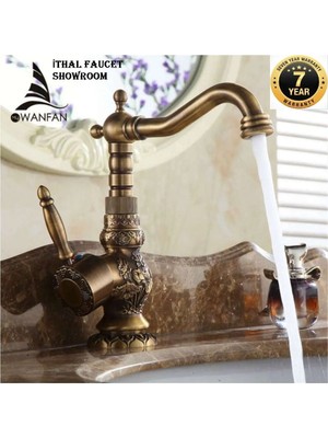 OEM Banyo Lavabo Bataryası Antik Renk Desenli Kısa Model Ithal 7 Yıl Garantili