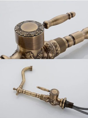 OEM Banyo Lavabo Bataryası Antik Çanak Lavabo Uyumlu ve Antik Süzgeç Set Yeni 7 Yıl Güvenceli