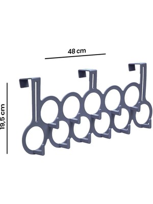 Masho Trend 2 Adet Gri Gondol Kapı Arkası Askılık - Çok Amaçlı Kapı Arkası Askılığı