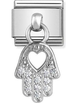 Tekno Trust Beyaz Composable Classic Charms Stainless Steel And 925 Sterling Silver Hand Of Fatima 1 Yıl 18 Aya