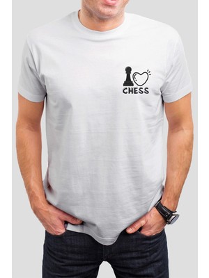 T-35 Chess Satranç Baskılı Beyaz Unisex Tişört C329