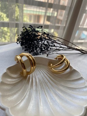 Accessory Ms Ithal Gold 3lü Halka Küpe