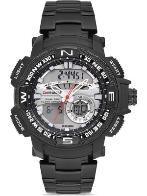 Comwatch Erkek Çelik Kordon Spor Kol Saati Analog & Dijital Fonksiyon Takvim Kronometre LED Işık Alarm Fonksiyonları Aktif