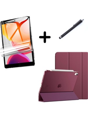 MobaxAksesuar Apple iPad Air 3 / Pro 10.5" Kılıf Set Pu Deri Smart Tablet Kilifi Ekran Koruyucu + Kalem