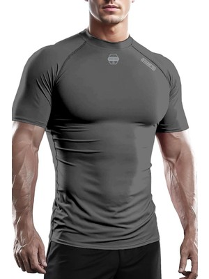Ghassy Co. Erkek Premium Nefes Alabilen Hızlı Kuruma Koşu Fitness Reflektör Armalı Spor T-Shirt