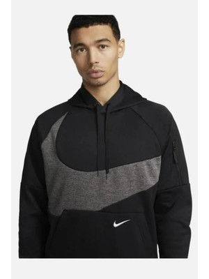 Nike Therma Fit Pullover Swoosh Erkek Siyah Sweatshirt