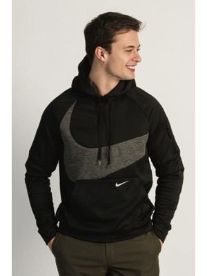 Nike Therma Fit Pullover Swoosh Erkek Siyah Sweatshirt