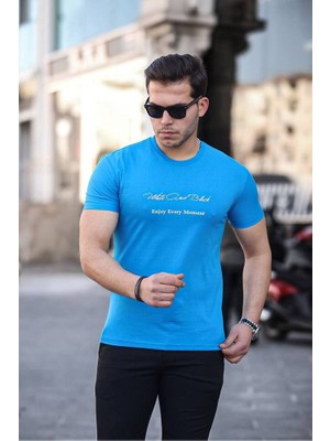 Erkek Slim Fit Bisiklet Yaka T-Shirt