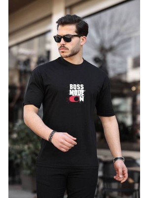 Erkek Oversize  Bisiklet Yaka T-Shirt