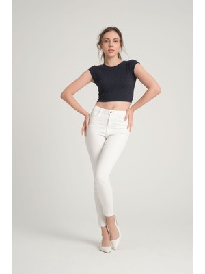 Sumain Design Bürümcük Desenli Kobalt Crop Top Xs