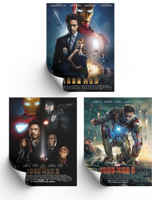 NOKEM 3lü Set Demir Adam Posterleri & Set iron Man Posterleri & Marvel Posterleri Mlknkm1