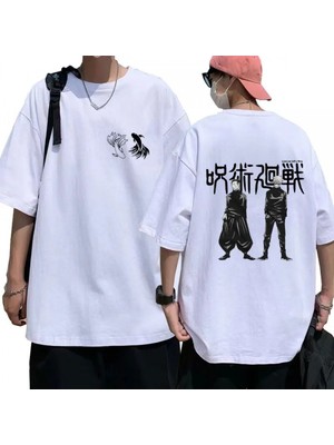 Anime Jujutsu Kaisen Satosugu Ön Arka Baskılı T-Shirt