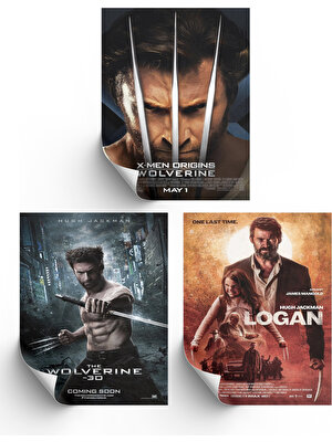 NOKEM 3lü Set The Wolverine Posterleri & Wolverine Afişleri Posterleri & Marvel Posterleri Mlknkm1