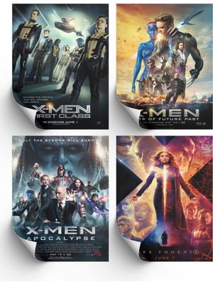 NOKEM 4lü Set X Men Posterleri & Set X-men Afişleri Posterleri & Marvel Posterleri Mlknkm1