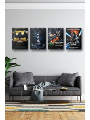 NOKEM 4lü Set Batman Posterleri & Setli Batman Afişleri Posterleri & DC Posterleri Dcknkm1