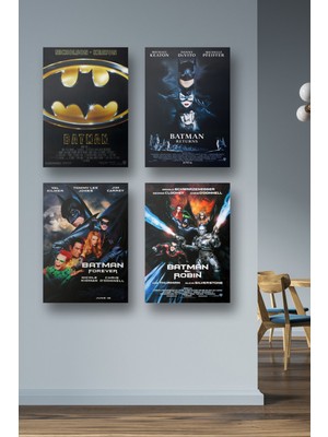 NOKEM 4lü Set Batman Posterleri & Setli Batman Afişleri Posterleri & DC Posterleri Dcknkm1