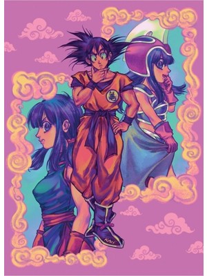 Jeronkarji Dragon Ball Z - Son Goku ve Chichi Tablo Ahşap Poster Dekoratif