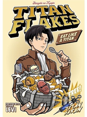 Jeronkarji Titan Flakes ( Shingeki No Kyojin ) Tablo Ahşap Poster Dekoratif