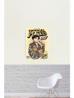 Jeronkarji Titan Flakes ( Shingeki No Kyojin ) Tablo Ahşap Poster Dekoratif