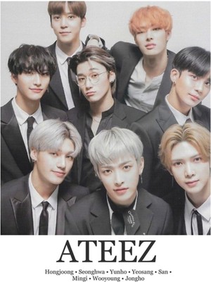 Jeronkarji Ateez Minimalist Poster Tablo Ahşap Poster Dekoratif KOD1929