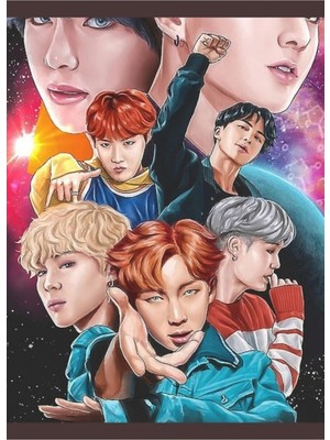Jeronkarji Sevimli Bts Army Sanat Eseri Kolsuz Tablo Ahşap Poster Dekoratif KOD683