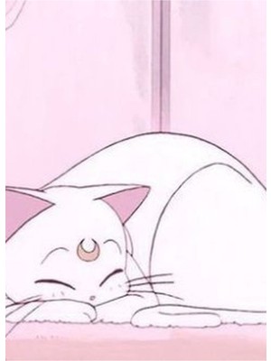 Jeronkarji Sevimli Kawaii Sailor Moon Anime Esinlenen Yavru Kedi Tablo Ahşap Poster Dekoratif