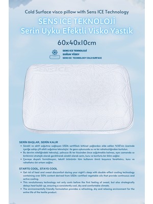 Viscotex Sens Ice Teknoloji Serin Uyku Efektli Visco Yastık Medium 60X40X13 cm