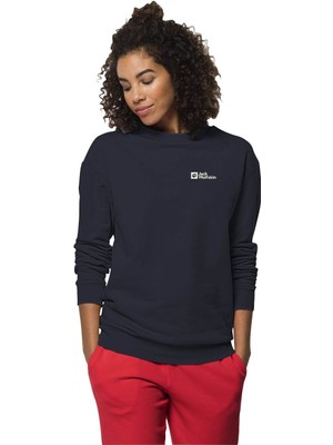 Jack Wolfskin Kadın Sweatshirt Essential Crewneck Lacivert
