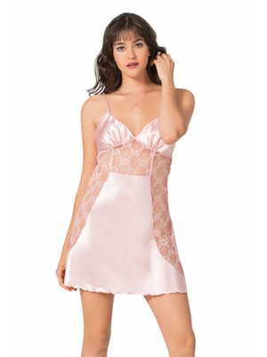 Özkan Underwear Primoda 8064 Ince Askılı Saten Kısa Gecelik